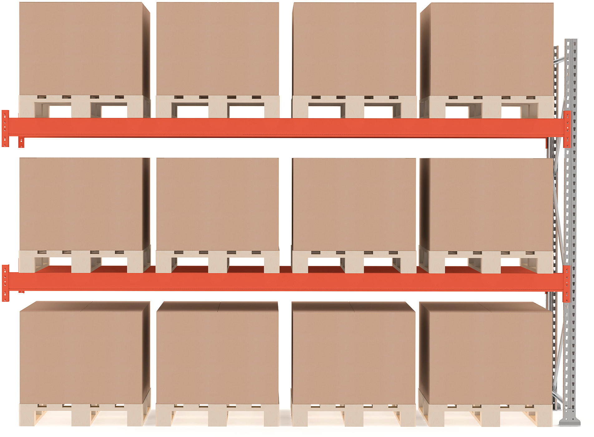 AJ Regał paletowy Ultimate Moduł dodatkowy 12 palet 2500x3600x1100 mm 23706