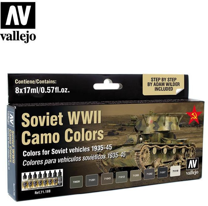 Vallejo Model Air Zestaw 8 farb - Soviet WWII Camo Colors by Adam Wilder Vallejo 71188