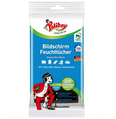 Poliboy Bildschirm Feuchttucher Chusteczki 30szt