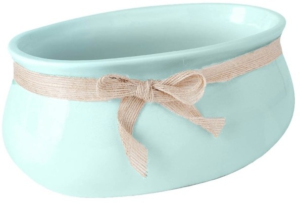 Osłonka doniczki ze wstążką 23 cm miętowa 02.590.23