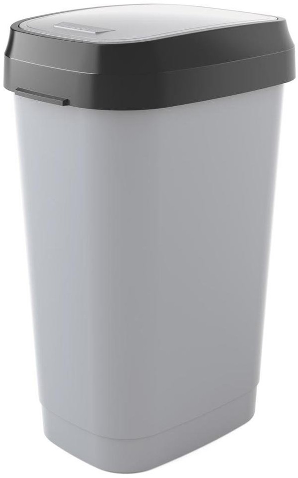 FENIKS Kis Dual Swing Bin L KIS, metaliczny szary, 50 l