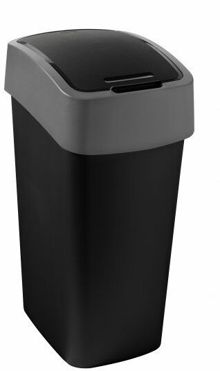 Curver Kosz na smieci Flip Bin 45L czarny/srebrny 229411