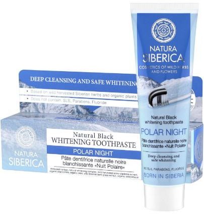 Eurobio Lab Natura Siberica naturalna wybielająca czarna pasta do zębów Noc Polarna 100 g 7070055
