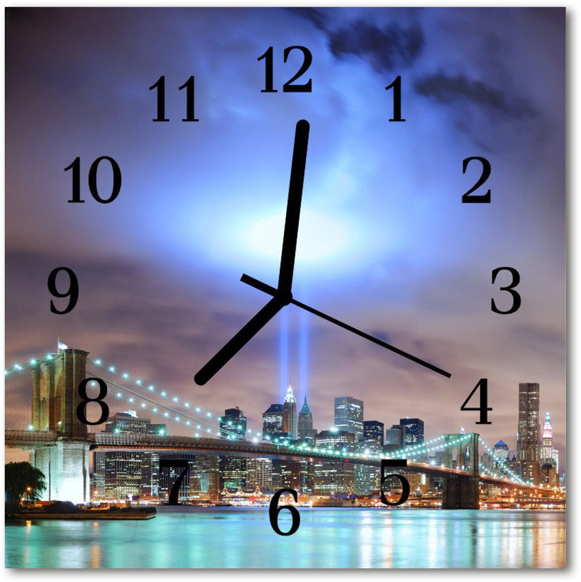 tulup pl Zegar ścienny kwadrat Miasto nocą 30x30cm