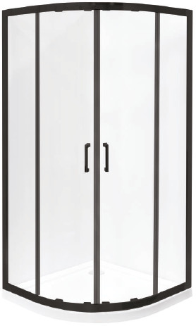 BESCO Besco MODERN BLACK Kabina półokrągła 90x90 Czarna MPB-90-190-C