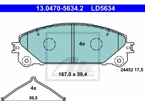 ATE Klocki hamulcowe ATE 13.0470-5634.2