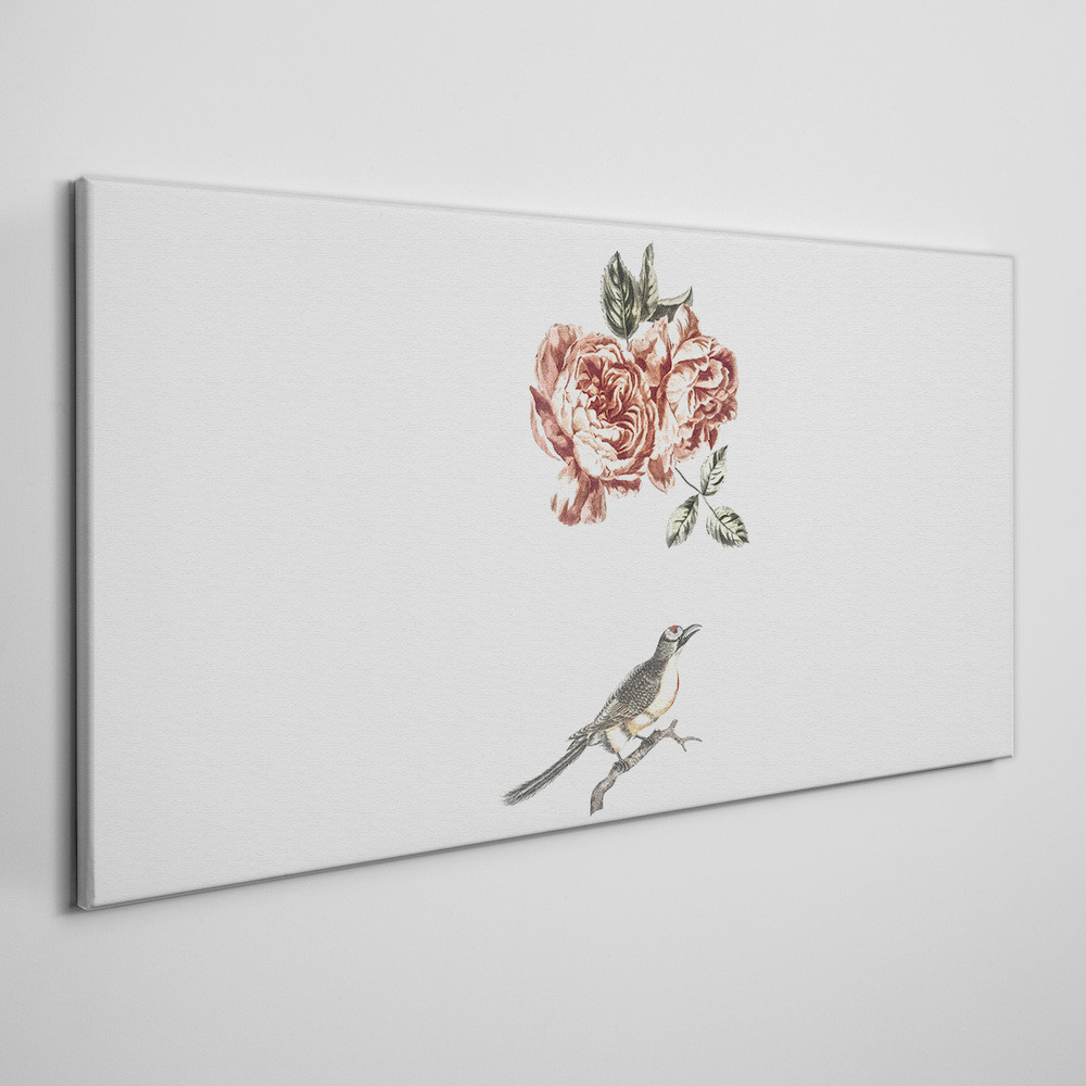 PL Coloray Obraz na Płótnie Zwierzę Ptak Kwiaty 100x50cm