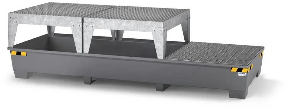 722 DENTA Wanna wychwytowa ze stali na 3 IBC lakierowana z 2 stojakami i 1 kratą 3280x1300x883 1000L 72279325 79325-uniw