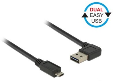 Delock EASY-kabel USB 2.0 A (gewink. RE/LI)-> eus-microB 1.0 m 85165