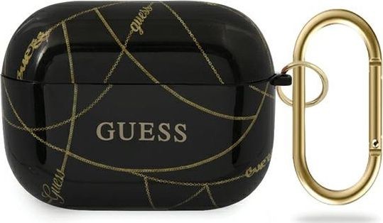 Guess Guess GUACAPTPUCHBK AirPods Pro cover czarny/black Gold Chain Collection GUE669BLK