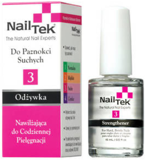 Nail Tek Protection Plus III Ochronna Odżywka Do Pielęgnacji Paznokci Twardych Suchych Lub Kruchych 15ml