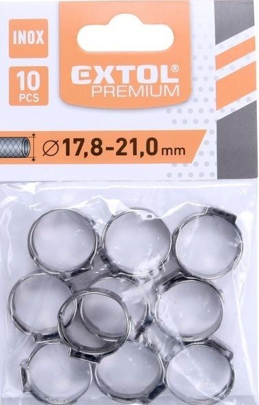 EXTOL PREMIUM Opaska zaciskowa INOX 17,8 - 21 mm, 10szt 8865178