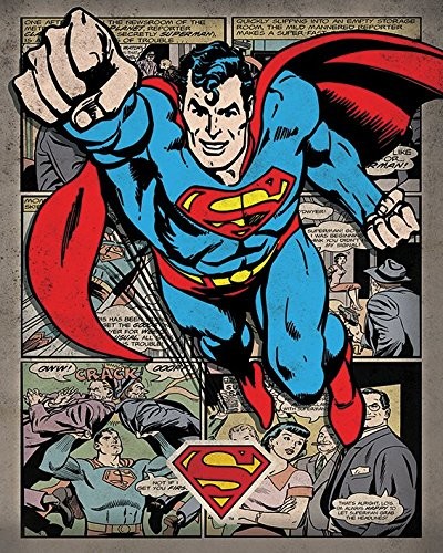 Superman Comic montażu 40 x 50 cm nadruki na płótnie, wielokolorowa WDC94339