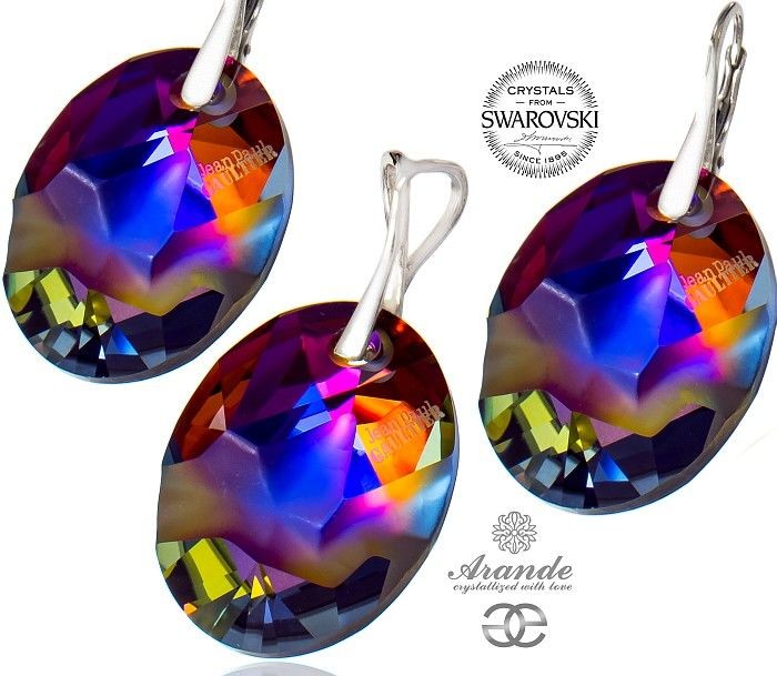 Arande NOWE SWAROVSKI KOLCZYKI WISIOREK VOLCANO JEAN PAUL GAULTIER SREBRO 700466