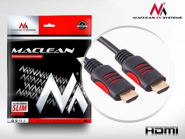 Maclean Kabel HDMI HDMI 5m Czarno-czerwony MCTV-814