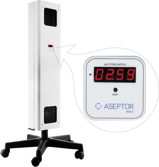 Ultra-viol Sp.j ASB-236MC mobilna lampa UV-C Aseptor Basic przepływowa z licznikiem ASB 236 M C
