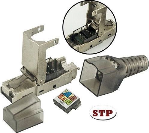 Techly Techly Samozaciskowy Wtyk Modularny RJ45 Cat.6A STP Beznarzędziowy IWP-8P8C-CAT6AS