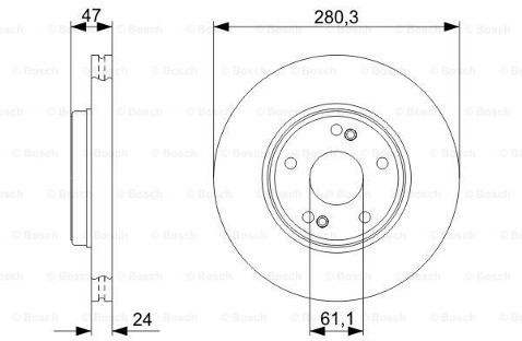 BOSCH Tarcza hamulcowa przednia, 0 986 479 743  0986479743