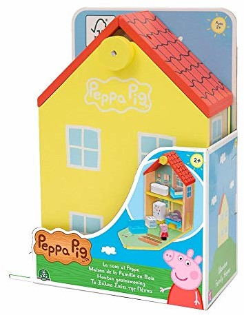 Peppa Pig Peppa Pig PPC68 klasyczny dom 2, figurka Peppa z drewna, z dużą ilością akcesoriów, praktyczny uchwyt do przenoszenia PPC68000
