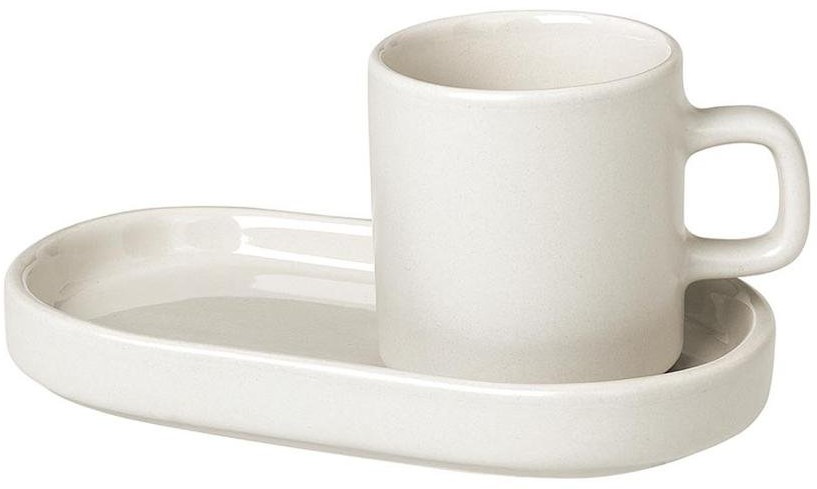 Blomus Kubek do espresso z tacką Mio kremowy, 5x6 cm