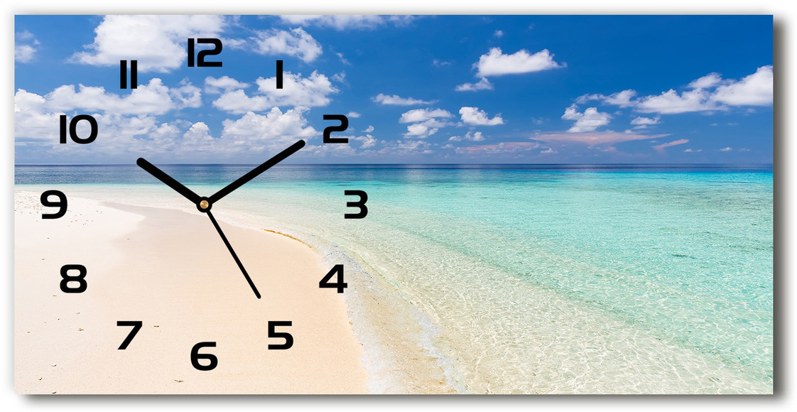 Zegar ścienny szklany Plaża na Malediwach