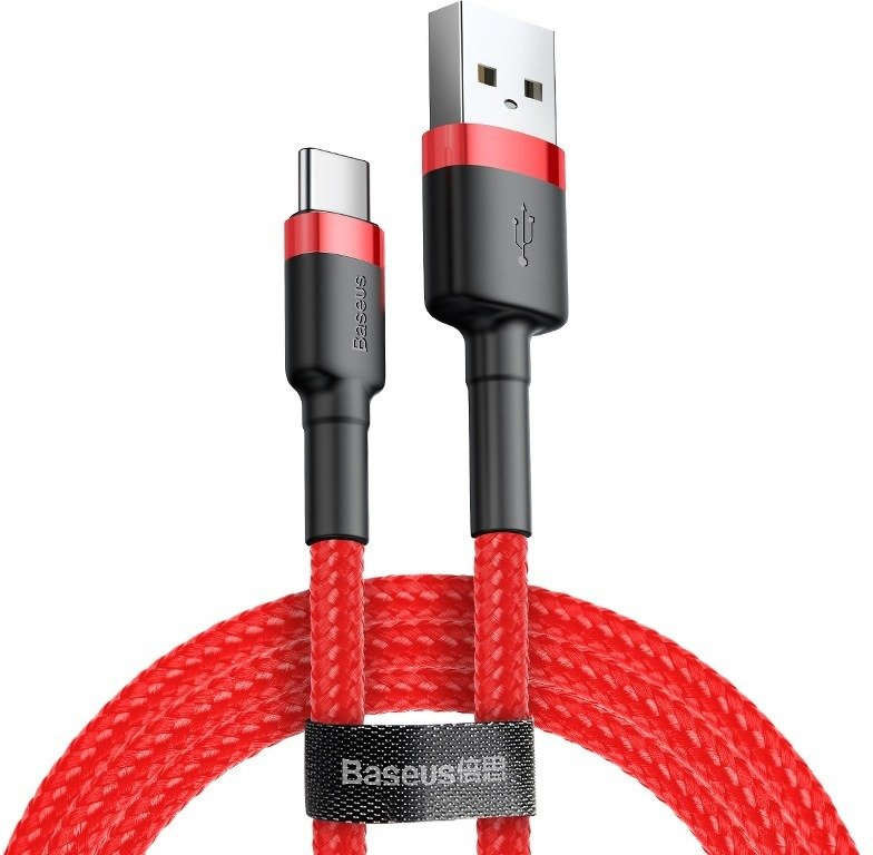 Baseus Kabel USB do USB-C Cafule 3A 1m czerwony) 10890X2