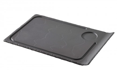 Revol BASALT TALERZ Z WYCIĘCIEM NA KUBEK 33 X 22 CM CZARNY / REVOL RV-647782-3