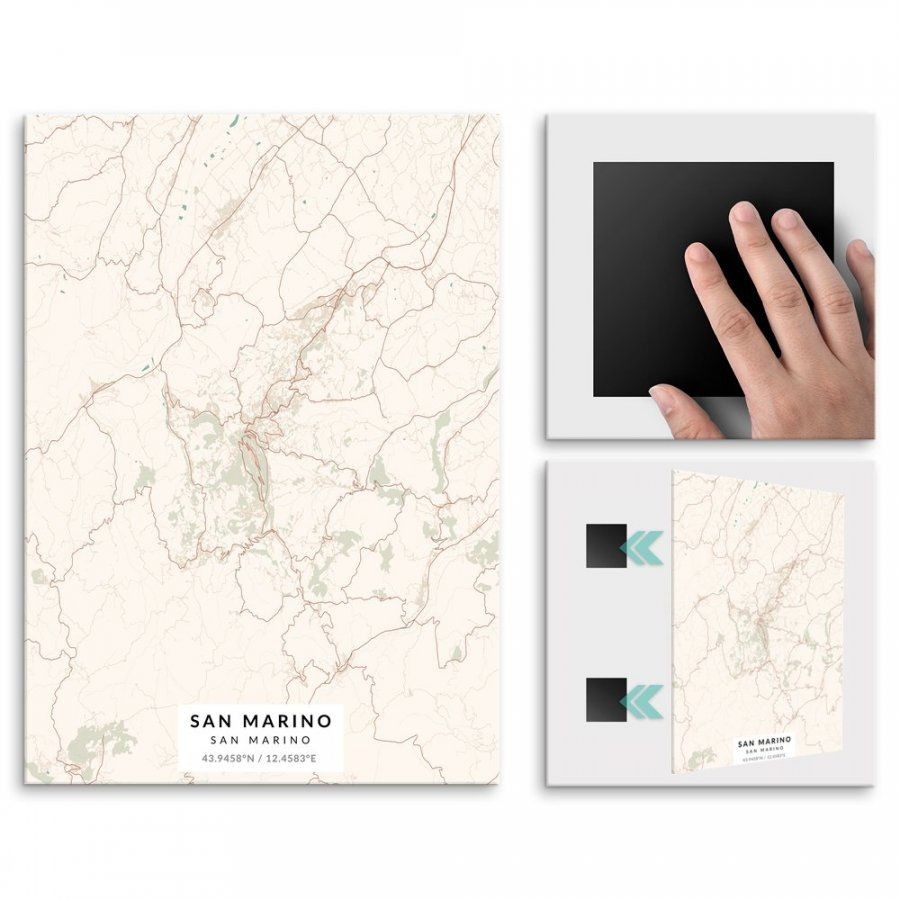 Pix4home Plakat metalowy Mapa Vintage San Marino L POS-L-03893