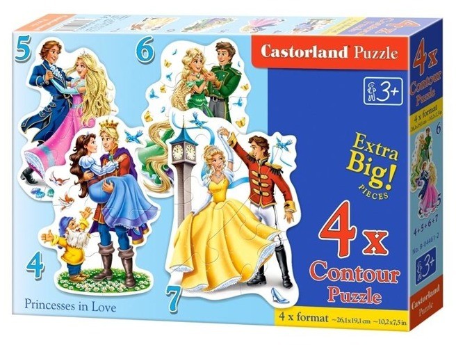 Castorland Puzzle x4 Princesses in Love CASTOR