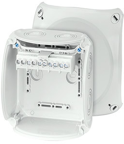 Hensel Puszka zewnętrzna szara IP66/IP7 130X130X77 z zaciskami 5x6 KF0606G KF0606G