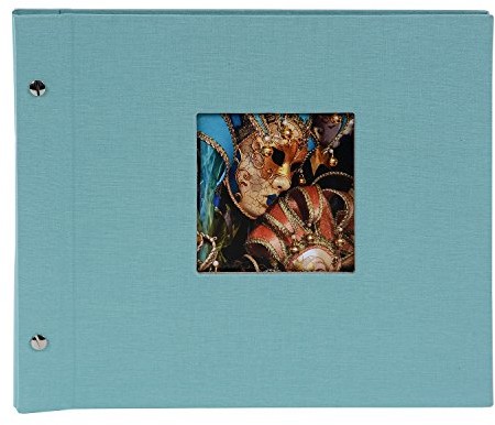 Goldbuch Złota księga, album, Bella Vista, z pergaminowy satynowany przekładki do liści, 30 x 25 cm, 40 białych stron z gwintem, lnu, Aqua,,,,, 26807 26 807