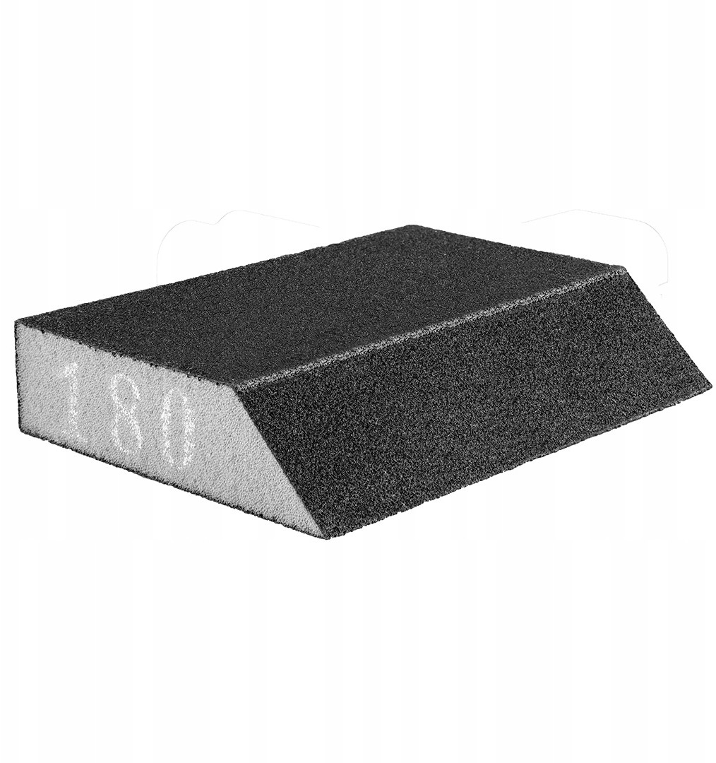 Gąbka ścierna 125 x 25 x 90 mm, K180, skośna