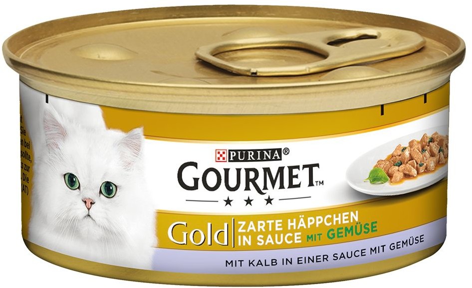 Purina Gourmet Megapakiet Gold Kawałki w Sosie, 48 x 85 g - Cielęcina z warzywami