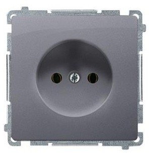 Kontakt Simon Kontakt_Simon Gniazdo wtyczkowe bez uziemienia (moduł) 16A. 250V. zaciski śrubowe srebrny mat BMG1.01/43