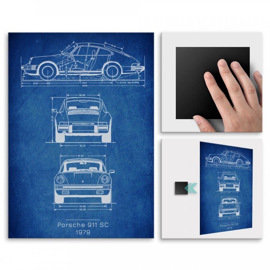 Pix4home Plakat metalowy Porsche 911 SC Projekt Cobalt L POS-L-03089