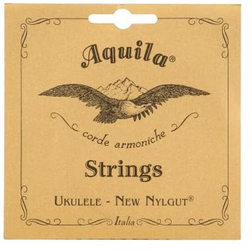 Aquila Aquila 4U Aquila zestaw ukulele sopranowe, standardowy nastrój 4U, New Nylgut,Key of C, GCEA, długość struny 60 cm, beżowy, 4U Regular GCEA AQ-4U