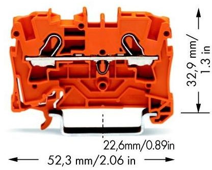 WAGO Terminal przepustowy WAGO 6.20 mm Sprężynowe pomarańczowy 2004-1202 50 szt 2004-1202