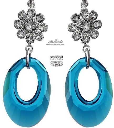 Swarovski ozdobne kolczyki INDICO HELIOS SREBRO