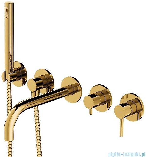 Omnires Y bateria wannowa 5-otworowa podtynkowa złota Y1237/1GL