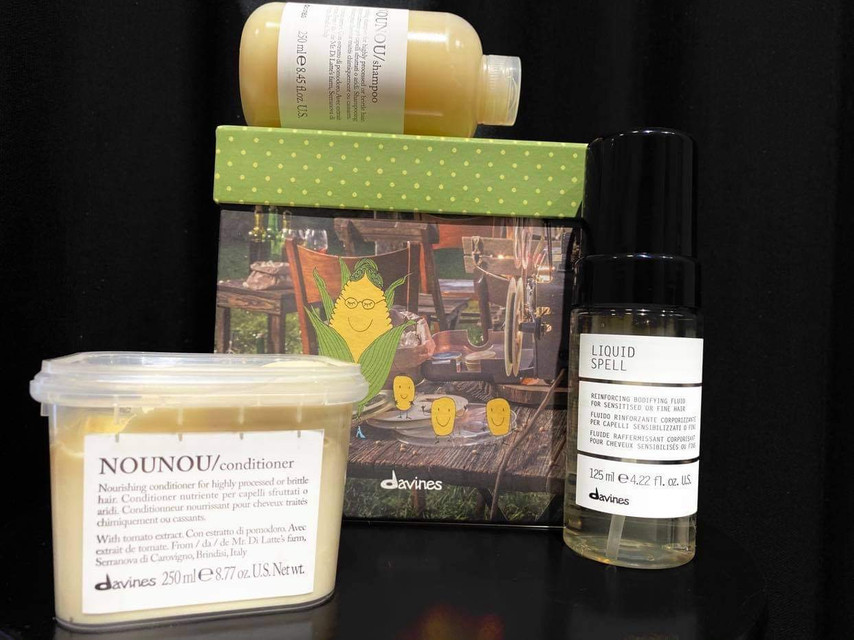 Davines zestaw - NOUNOU szampon + odżywka + Liquid Spell