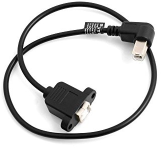 System-S USB typ B wtyczka 90 ° stopni kąt prawa gwintowanymi opracowana do wtyczki USB B Wejście panel mount kabel USB kabel przedłużający 50 cm 10090054904142
