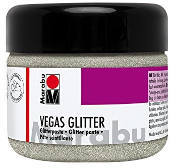 Marabu Błyszczące, efekt pasta Vegas Glitter, 225 ML, Glitter, srebro