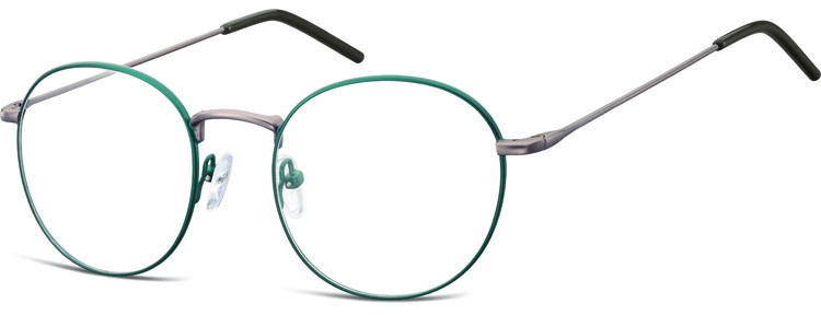SUNOPTIC Lenonki okrągłe Okulary oprawki optyczne 938D zielono - grafitowe
