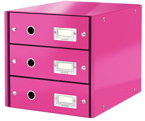 Leitz 60480001 zestaw szuflad Click i Store WOW, szary karton, różowy 60480023