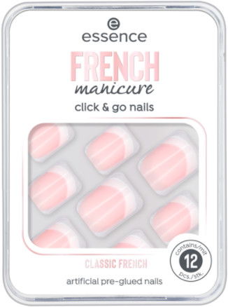 Essence French manicure Click&Go Nails Sampoprzylepne tipsy 01 Classic French 12szt 57768-uniw