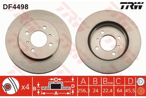 TRW Tarcza hamulcowa DF4498