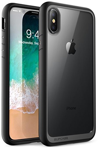 SUPCASE Supcase Unicorn Bettle Style hybrydowe etui ochronne na smartfon Apple iPhone X / iPhone 10 2017, wysoka jakość, przezroczyste, odporne na uderzenia, czarny SUP-iPhone8-UBStyle-Black
