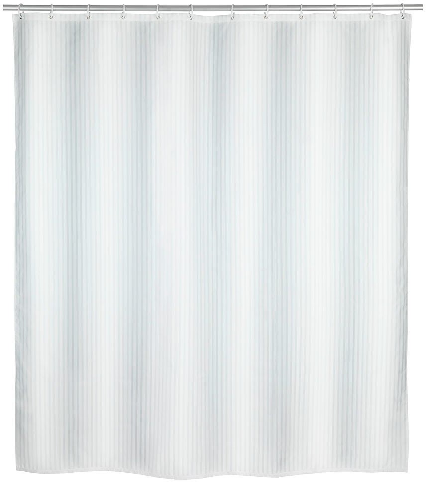 Wenko Zasłona prysznicowa z poliestru wodoodporna kurtyna PALAIS + 12 pierścieni mocujących 200 x 180 cm B07C8S8L8Y