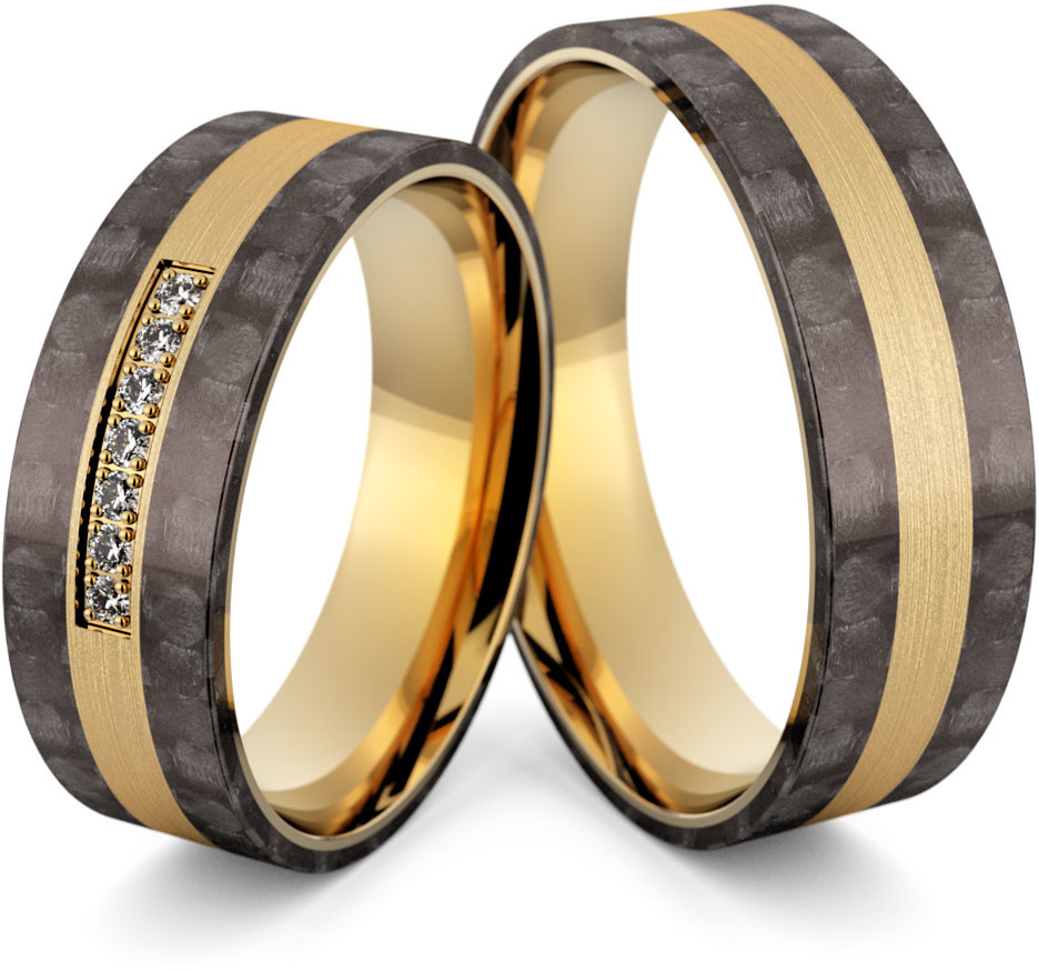 Eminence Obrączki ślubne z włóknem węglowym CARBON - Au-1121 Au-1121-2