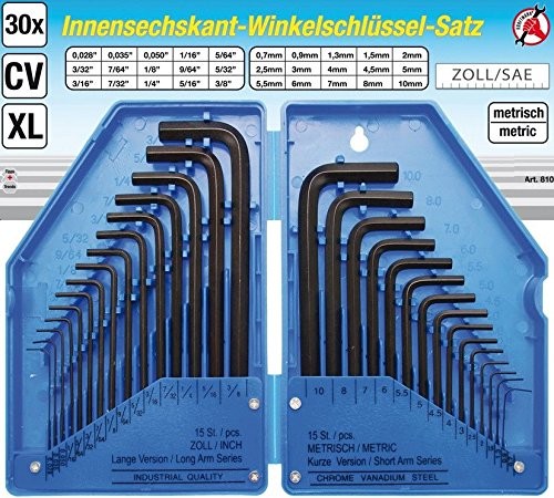 BGS technic BGS  810  kąt z gniazdem sześciokątnym schl  sselsatz, 30-częściowy, cala + metryczny 810